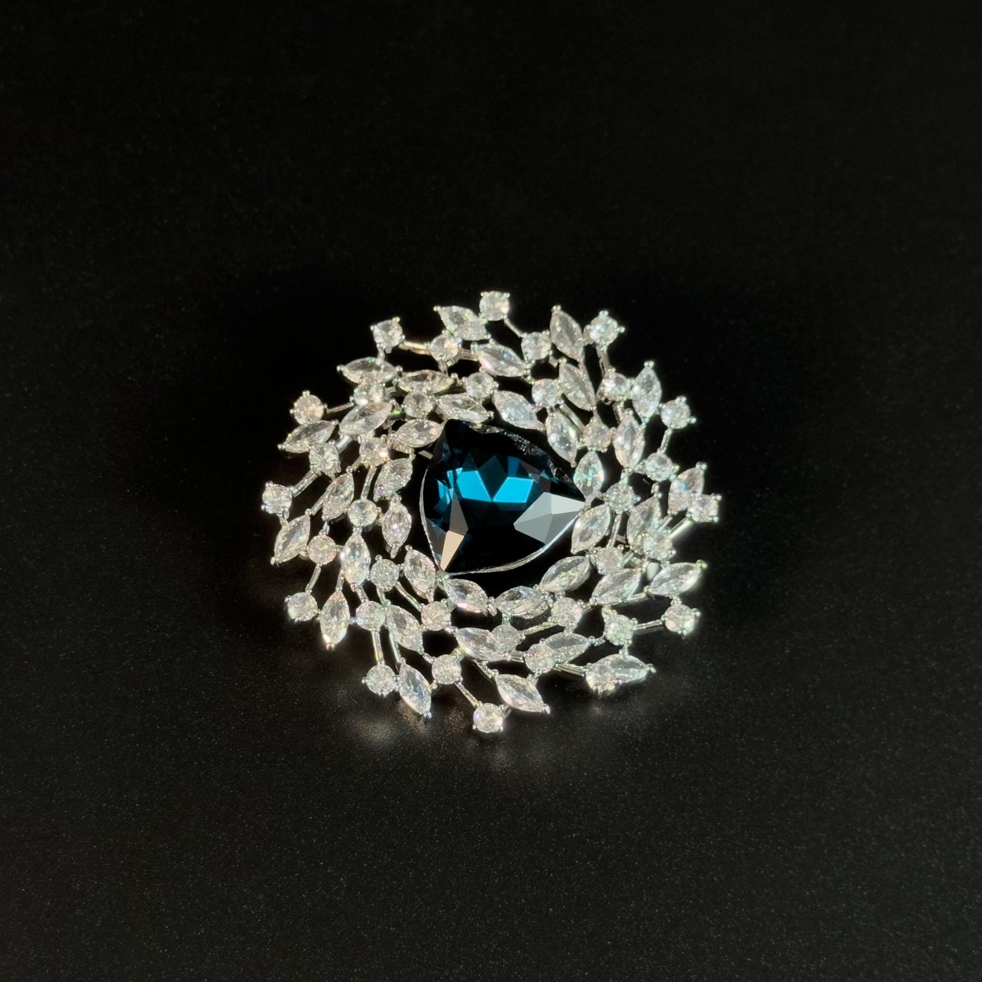 Blue Zircon Firework Brooch