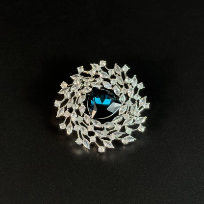 Blue Zircon Firework Brooch
