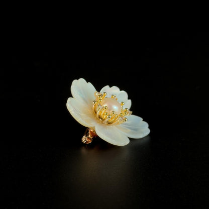 Pearl Cherry Blossom Brooch
