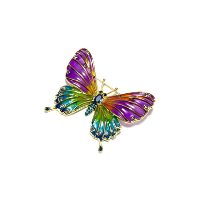 Colorful Gradient Enamel Butterfly Brooch