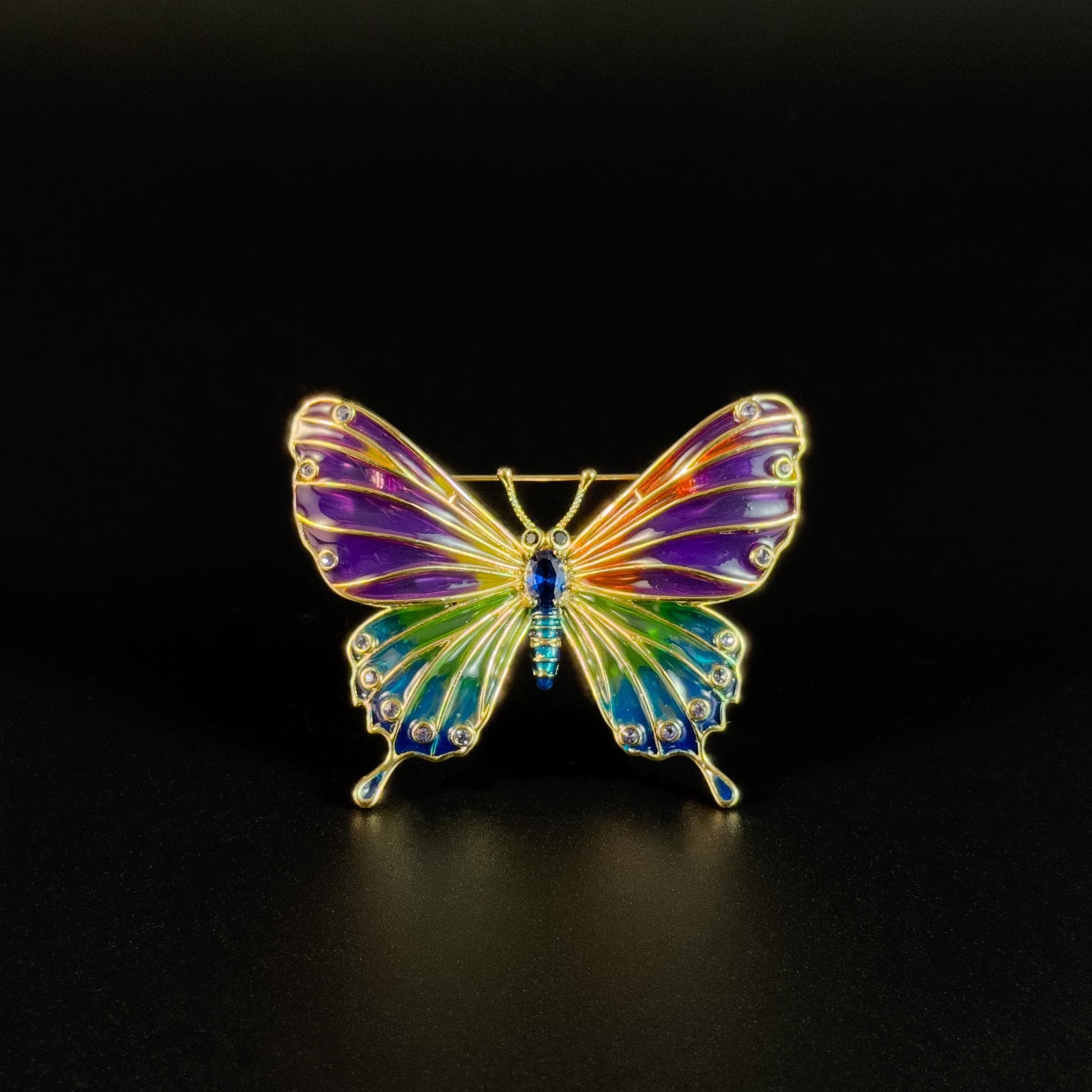 Colorful Gradient Enamel Butterfly Brooch