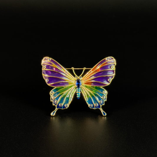 Colorful Gradient Enamel Butterfly Brooch