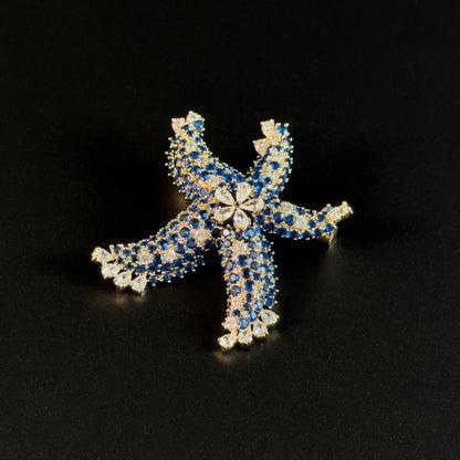 Blue Starfish Brooch