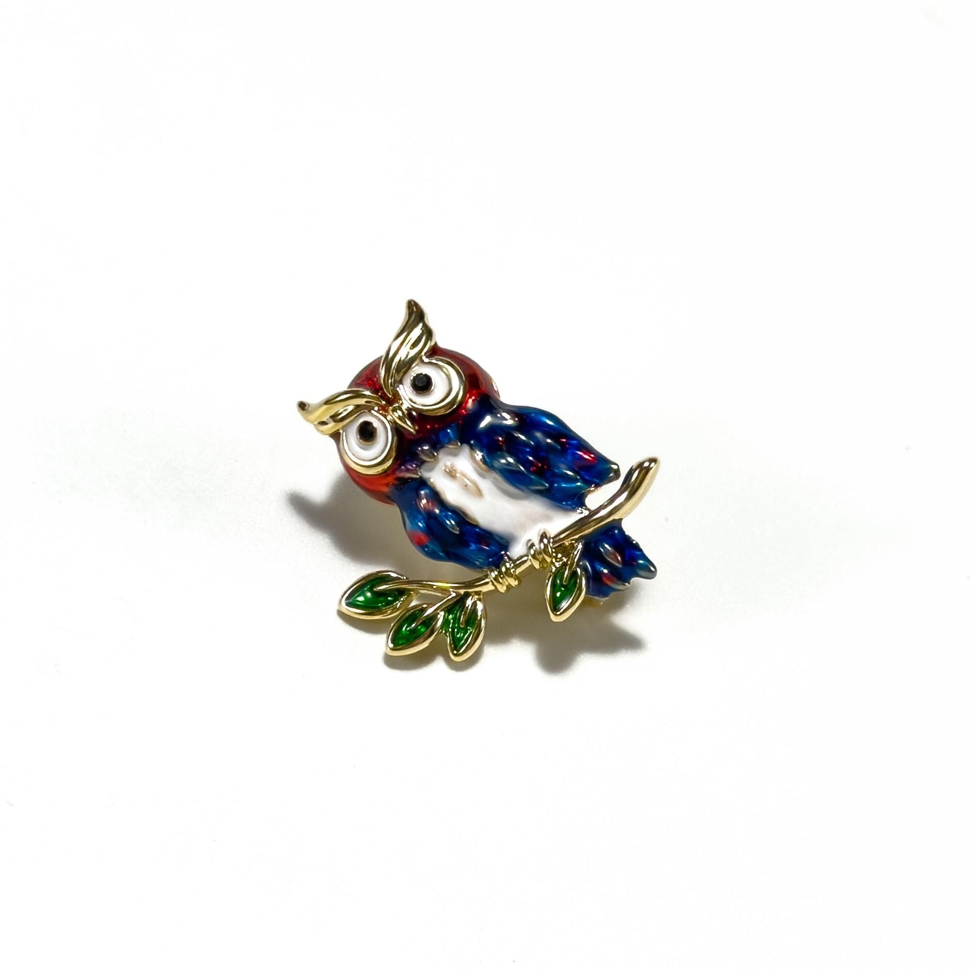 Blue Owl Brooch