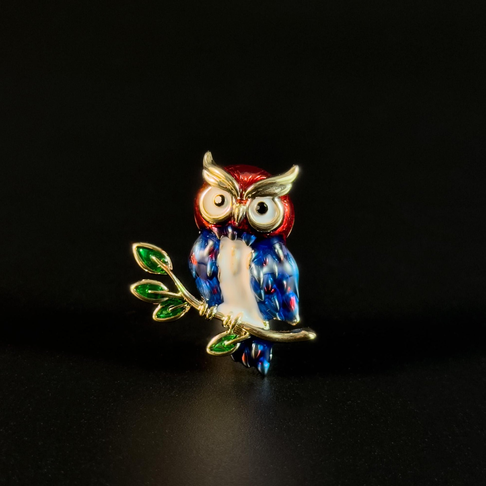 Blue Owl Brooch