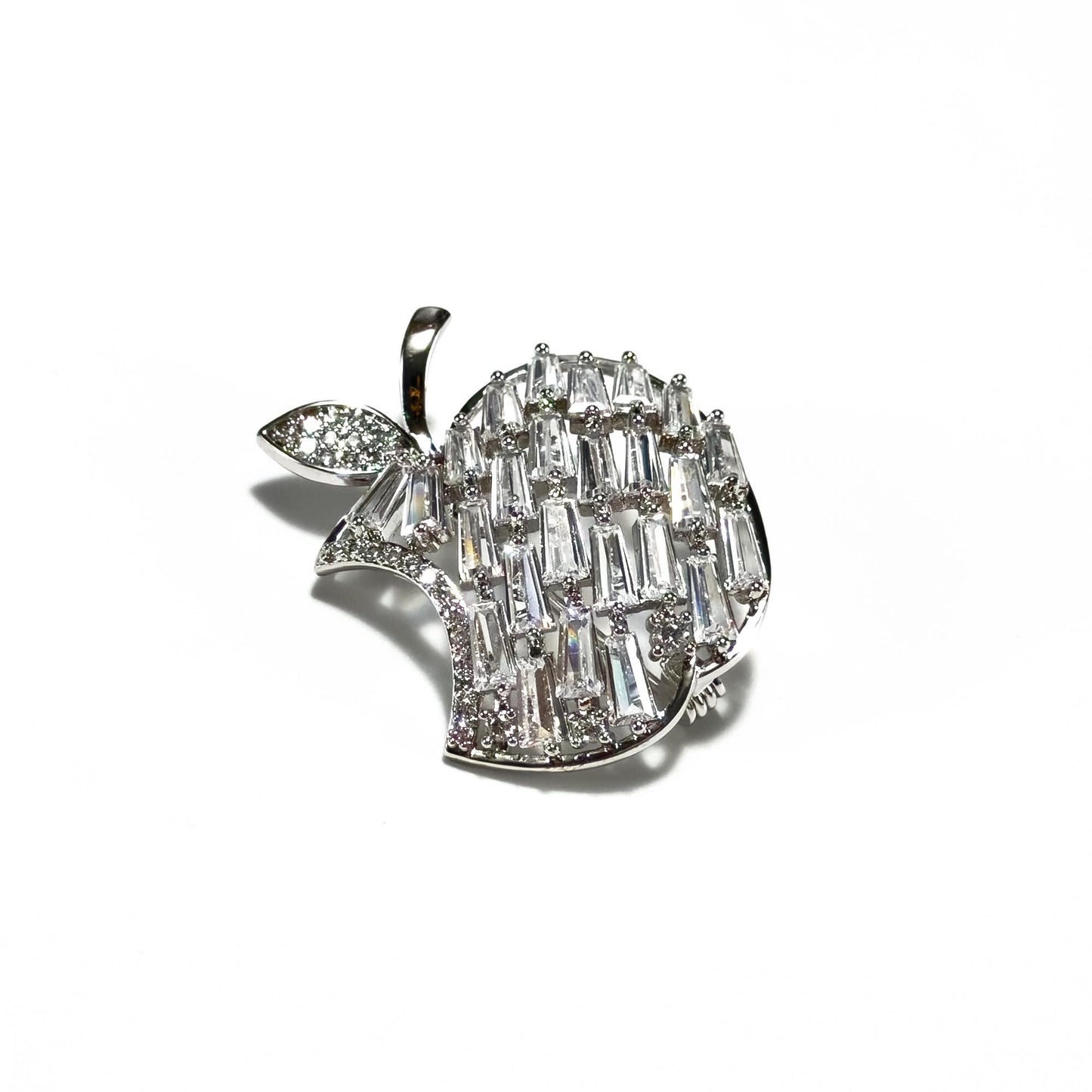Luxury Full Diamond Apple Brooch