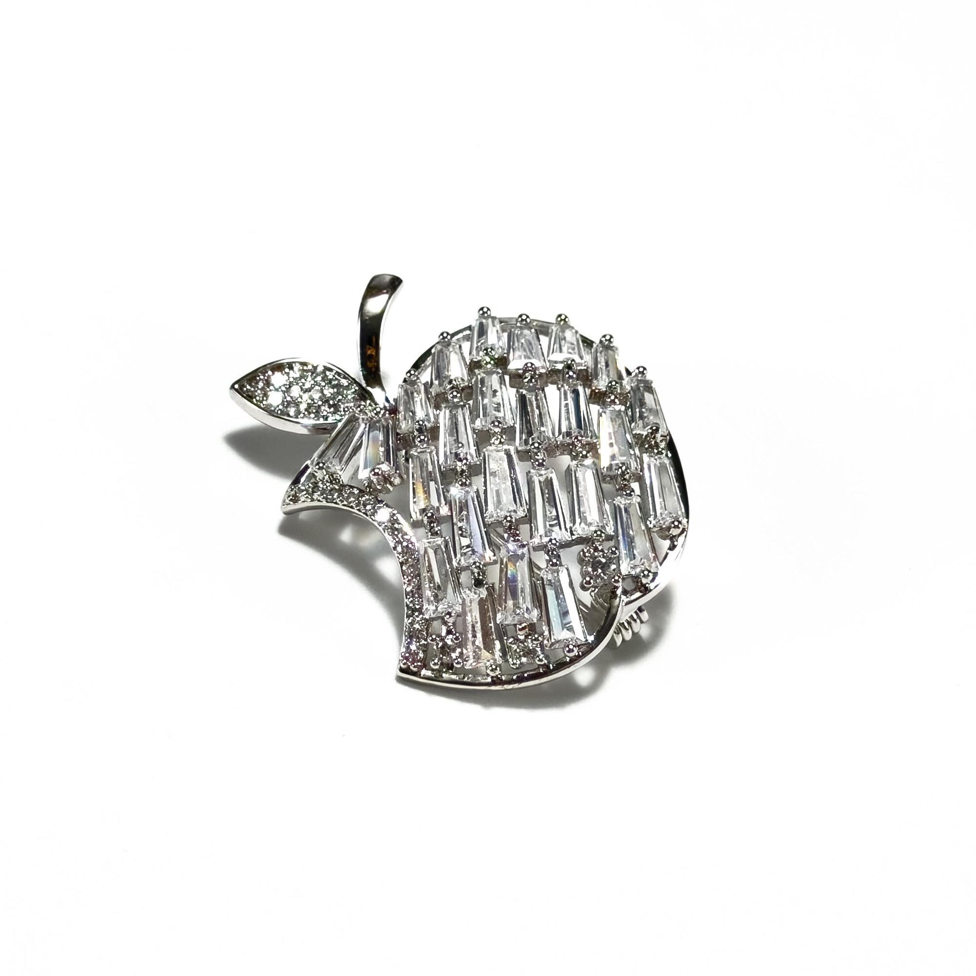 Luxury Full Diamond Apple Brooch