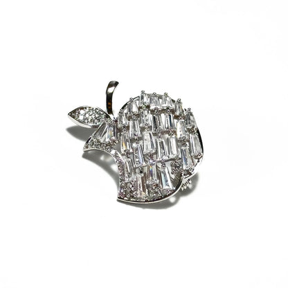 Luxury Full Diamond Apple Brooch