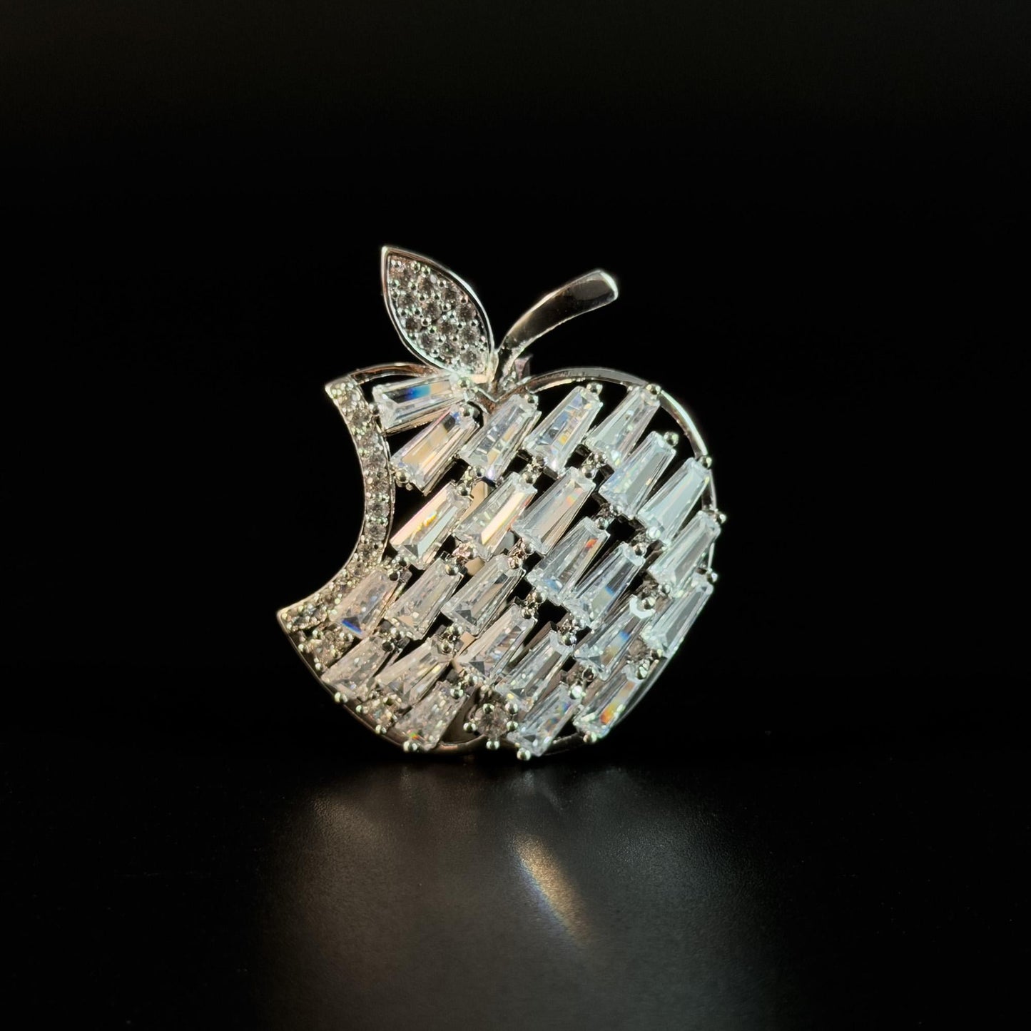 Luxury Full Diamond Apple Brooch