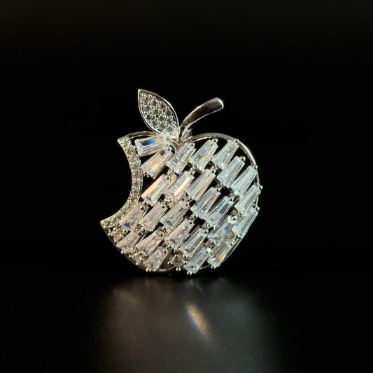 Luxury Full Diamond Apple Brooch