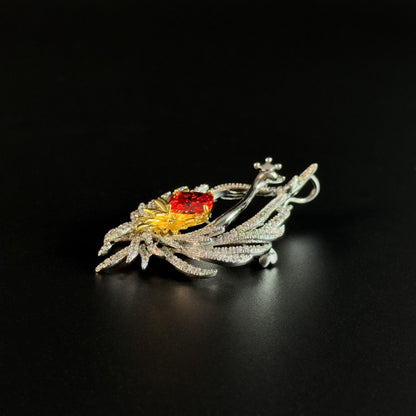 Crown Swan Brooch