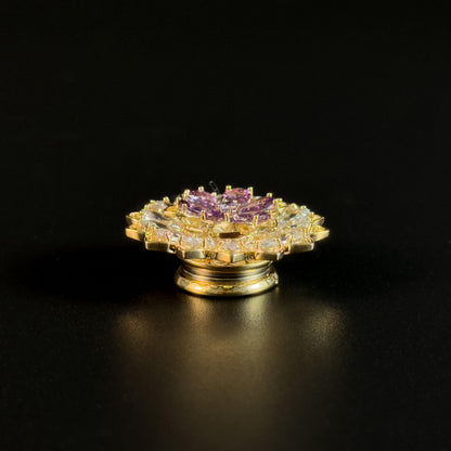 Purple Floral Magnetic Cufflinks