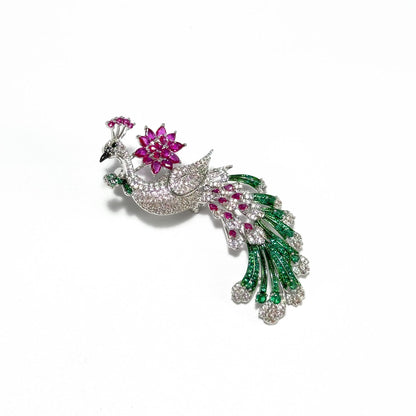 Elegant Peacock Brooch