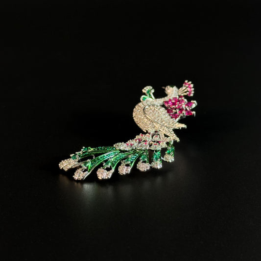 Elegant Peacock Brooch