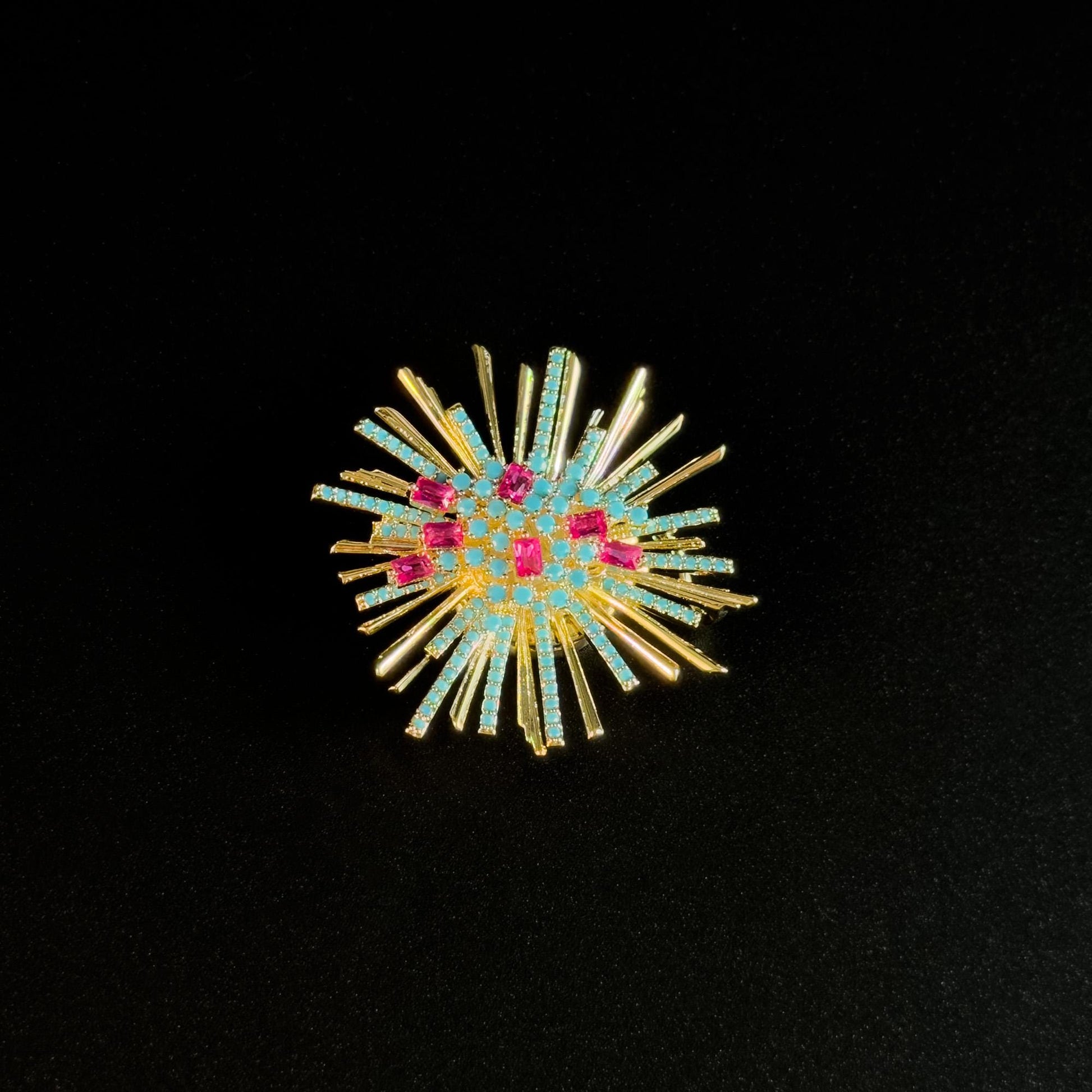 Blue Firework Magnetic Cufflinks