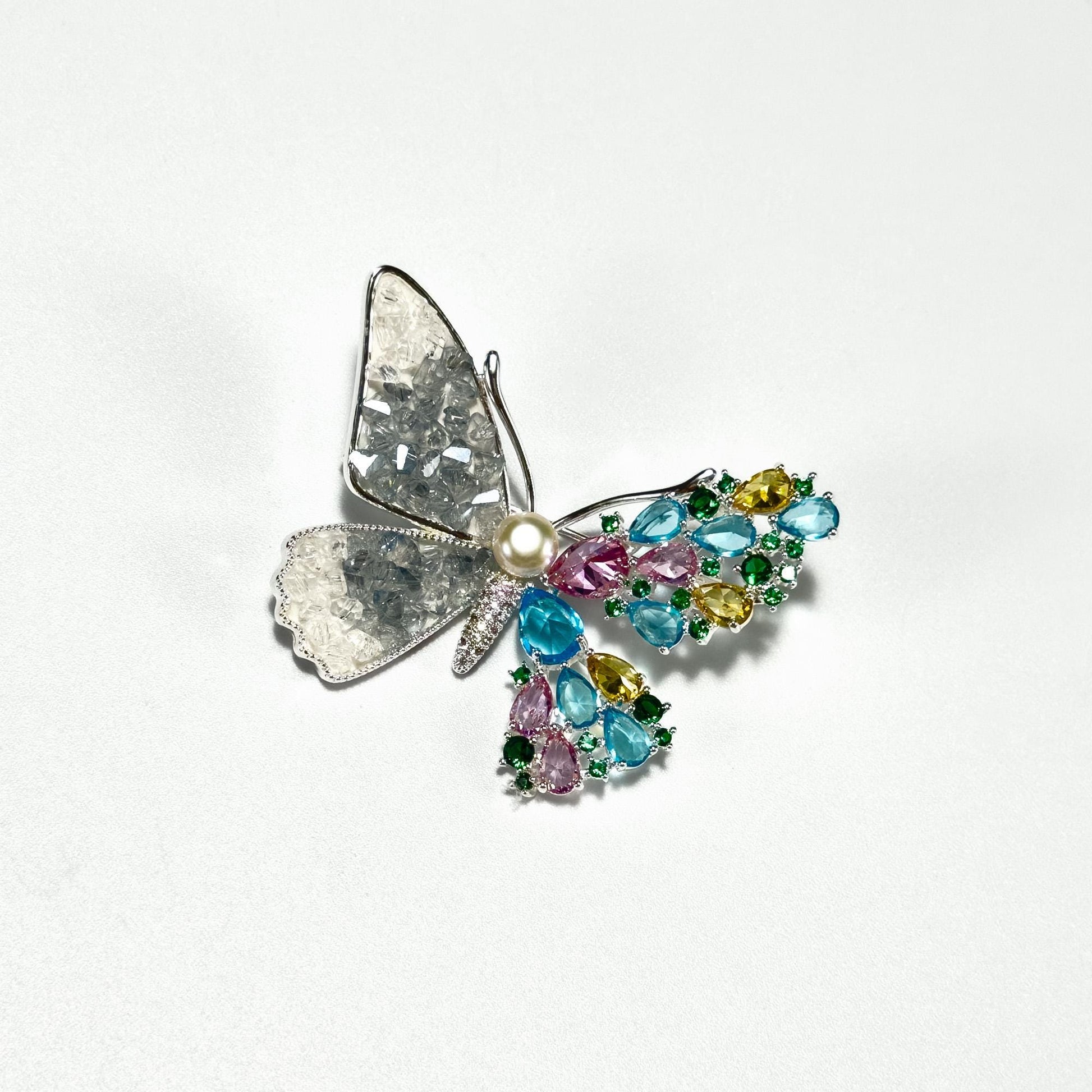 Colorful Crystal Butterfly Brooches