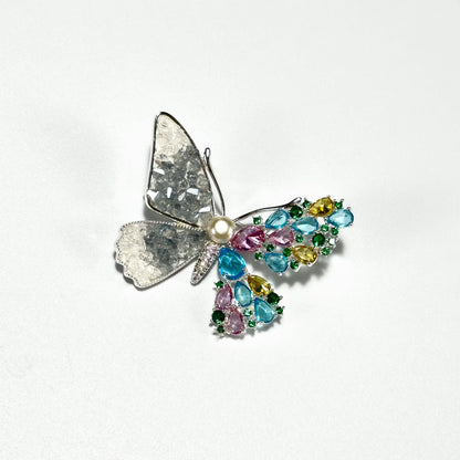 Colorful Crystal Butterfly Brooches