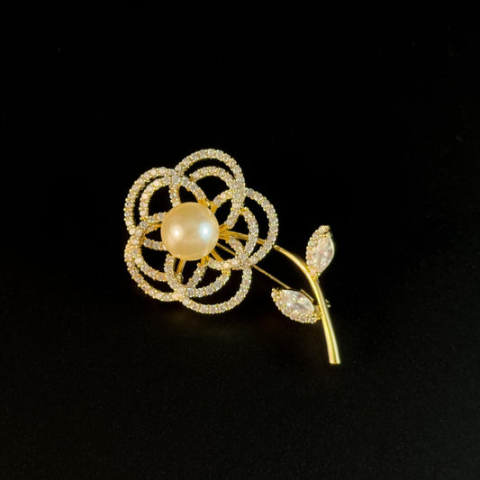 Pearl Camellia Tree Brooch