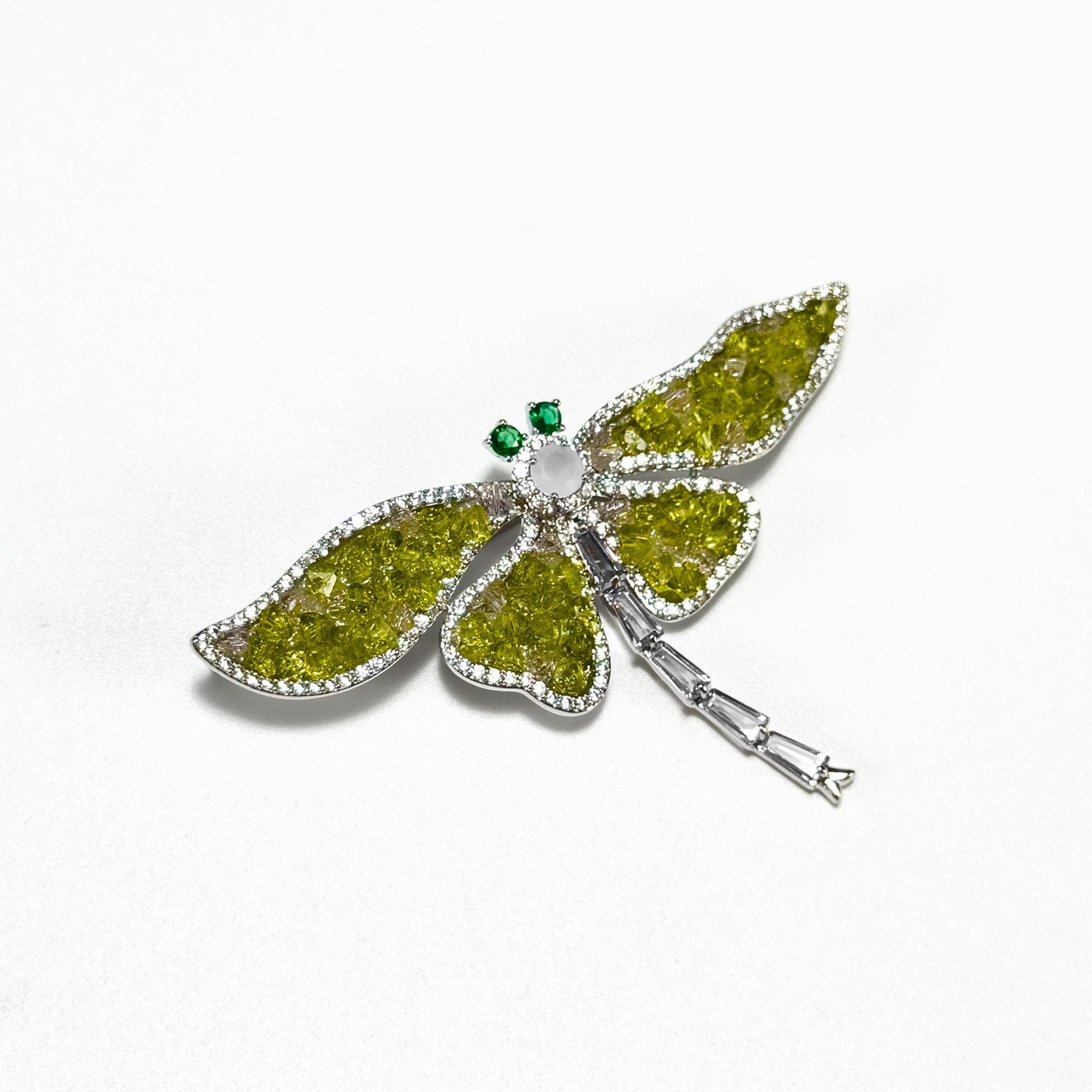 Olive Green Dragonfly Brooch