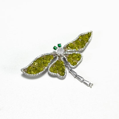 Olive Green Dragonfly Brooch