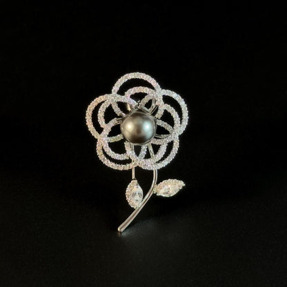 Pearl Camellia Tree Brooch