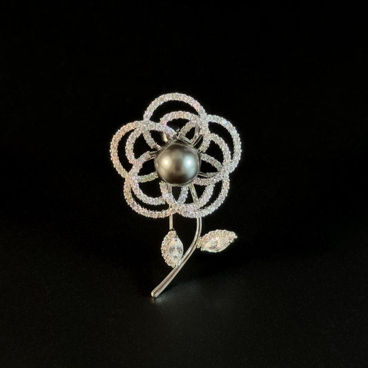 Pearl Camellia Tree Brooch