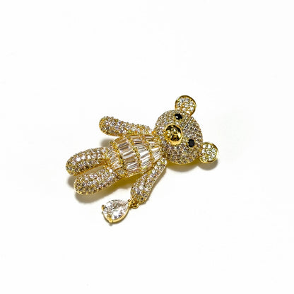 Cute Gold Bear Brooch