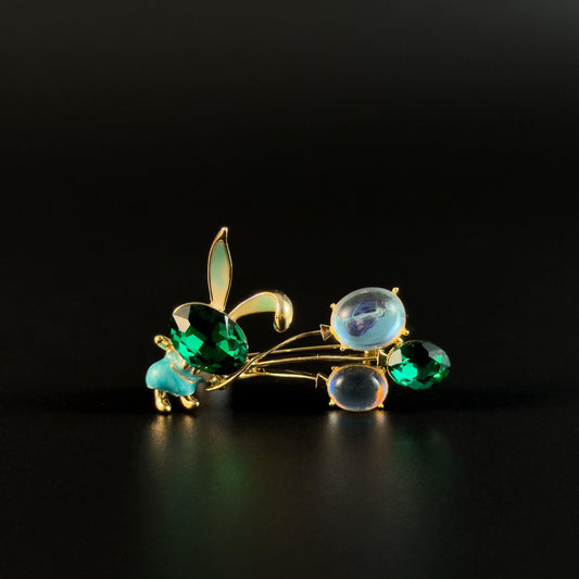 Balloon-Shaped Long-Eared Rabbit Brooch
