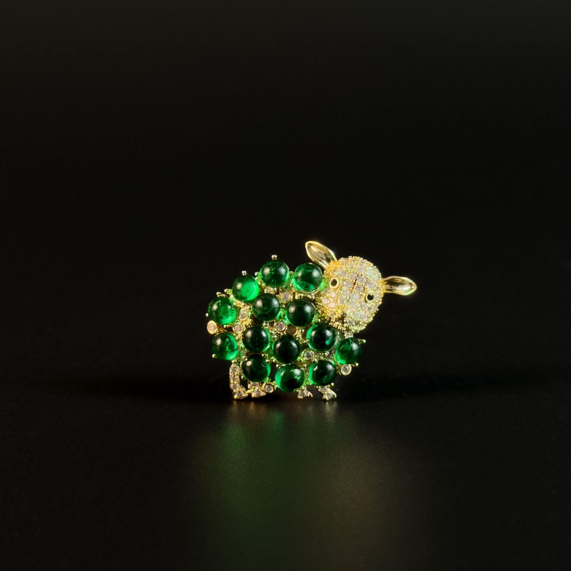 Emerald Sheep Brooch