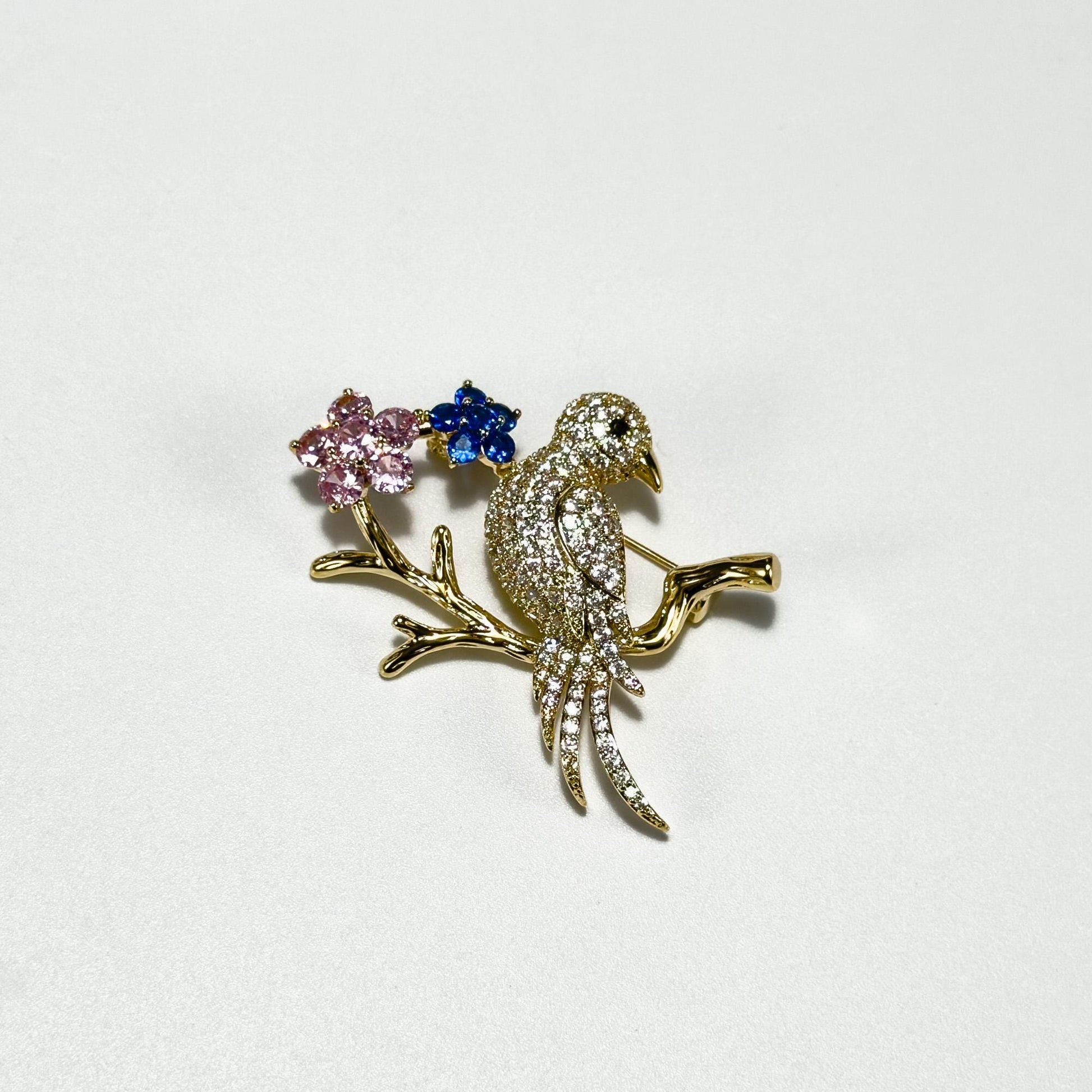 French-style plum blossom branch with a small bird