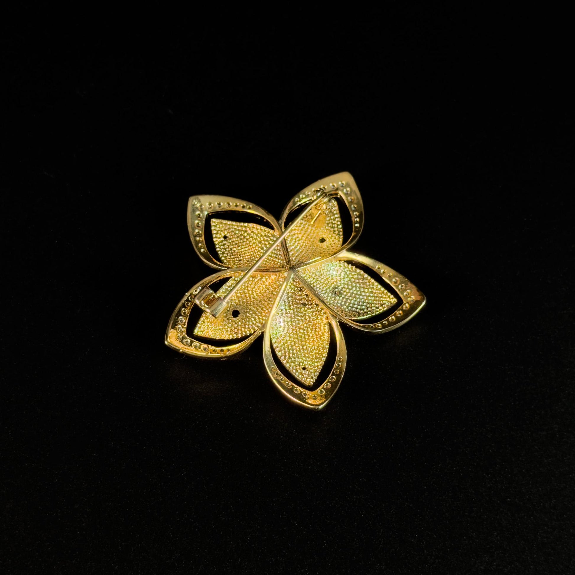 Gold Pearl Hibiscus Brooch