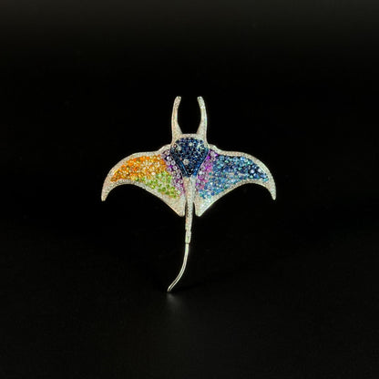 Colorful Manta Ray Brooch