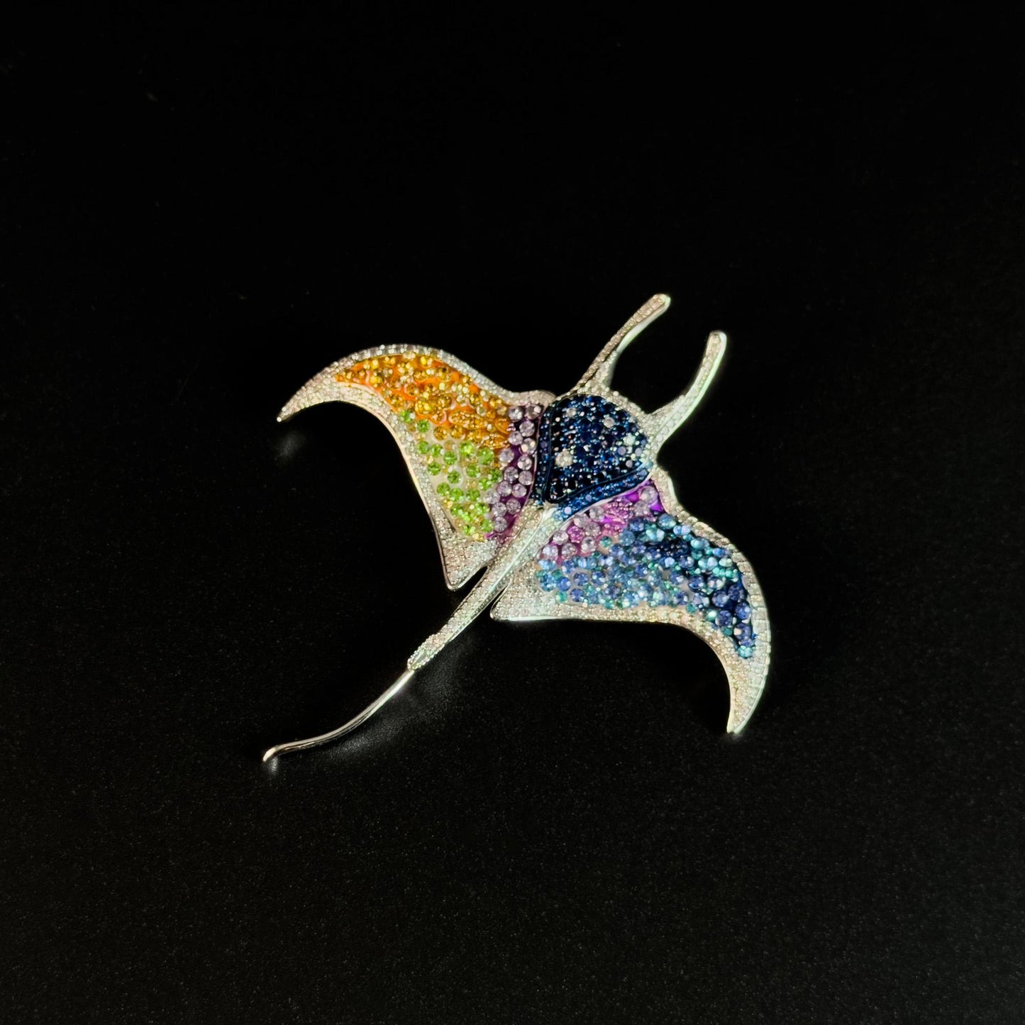 Colorful Manta Ray Brooch