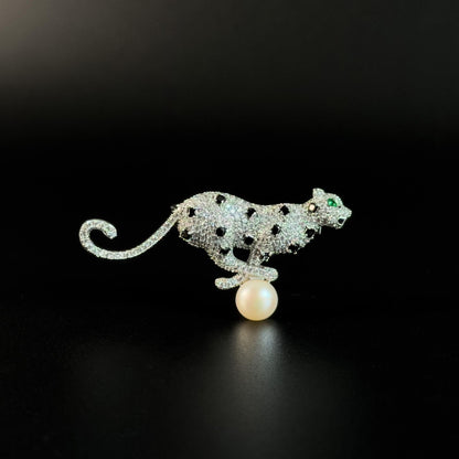 Pearl Cheetah Brooch