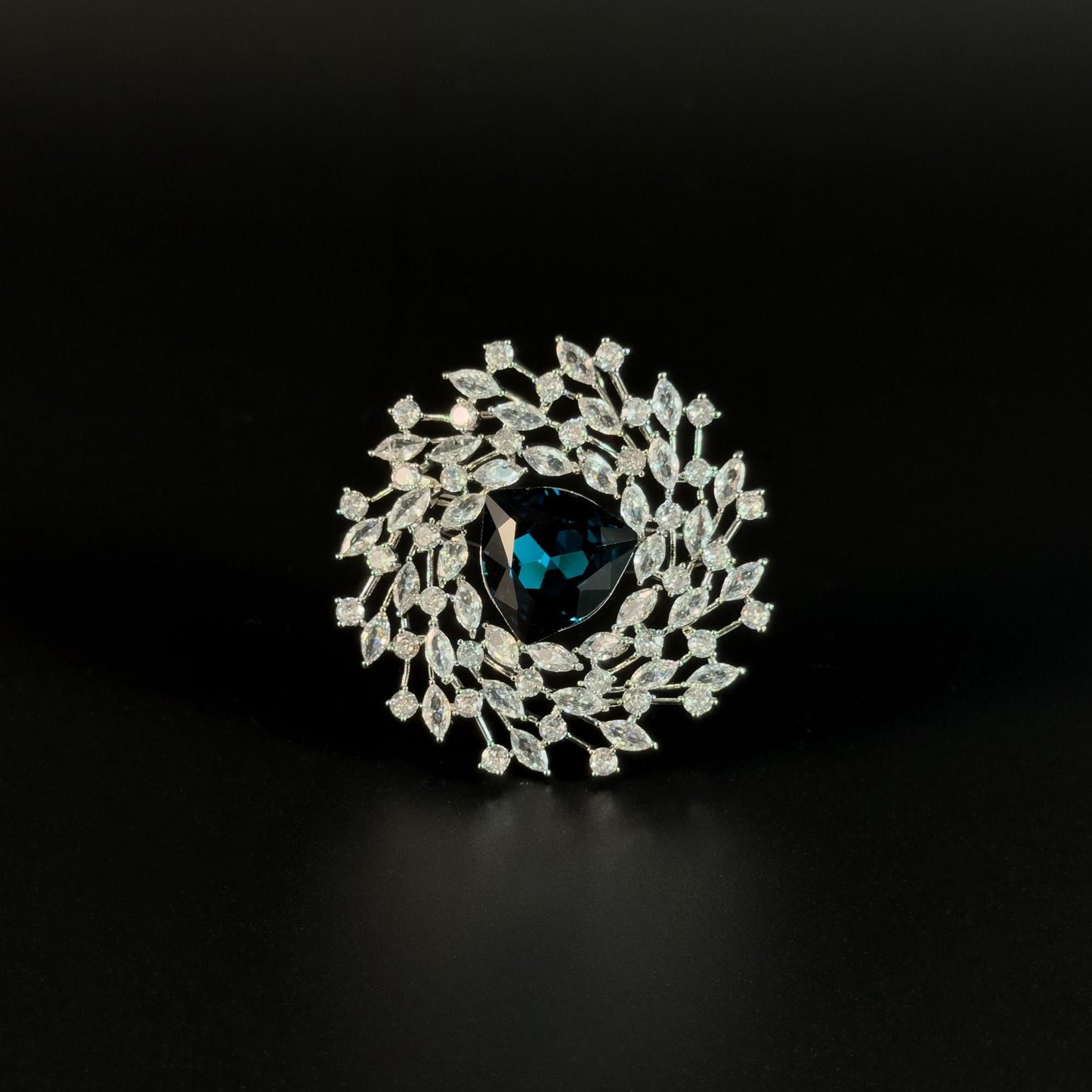 Blue Zircon Firework Brooch