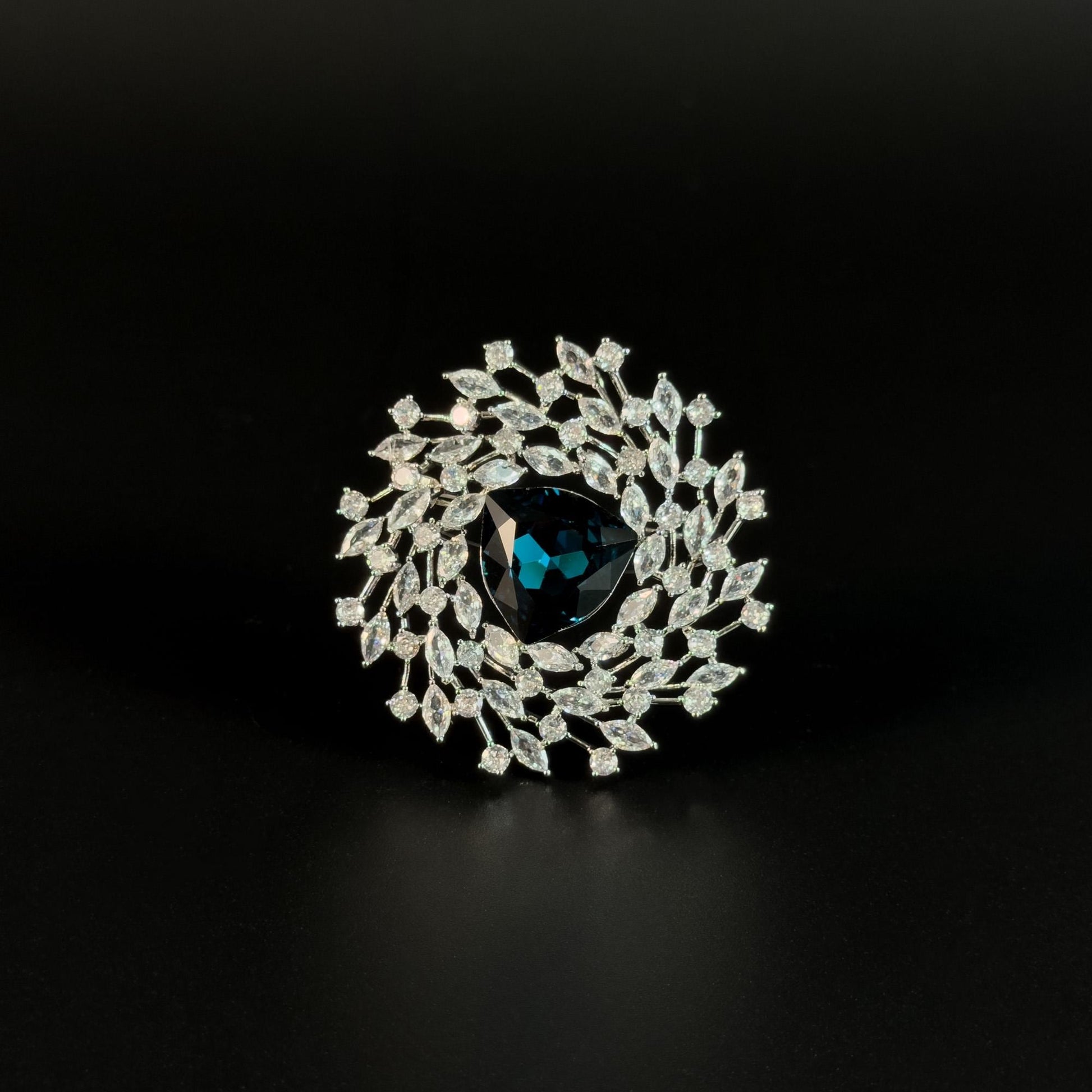 Blue Zircon Firework Brooch