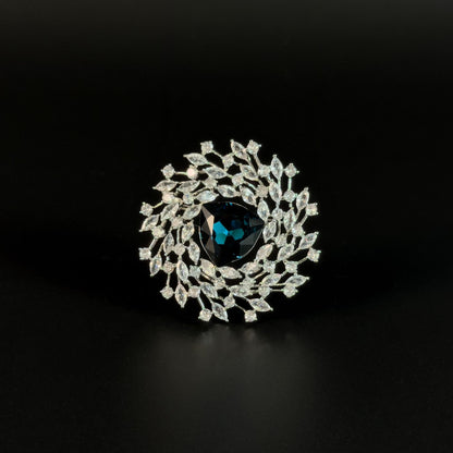 Blue Zircon Firework Brooch