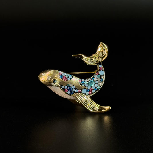 Colorful Whale Brooch