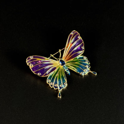 Colorful Gradient Enamel Butterfly Brooch