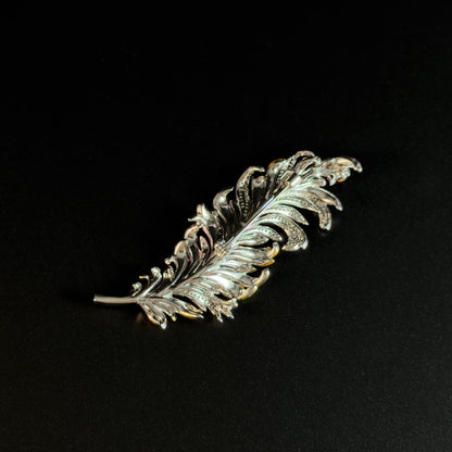 Tricolor Feather Brooch
