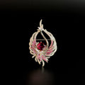 Pink Crown Swan Brooch