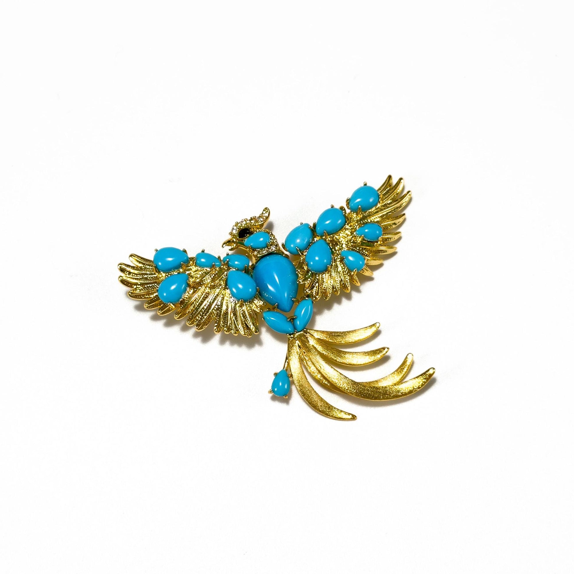 Sapphire and Gold Eagle Brooch