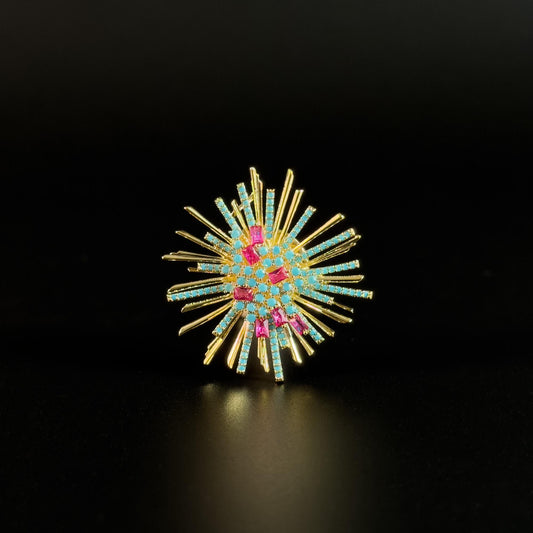 Blue Firework Magnetic Cufflinks