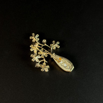 White Vase Bouquet Brooch