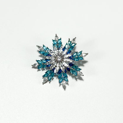 Blue Snowflake-Shaped Brooch