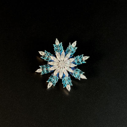 Blue Snowflake-Shaped Brooch