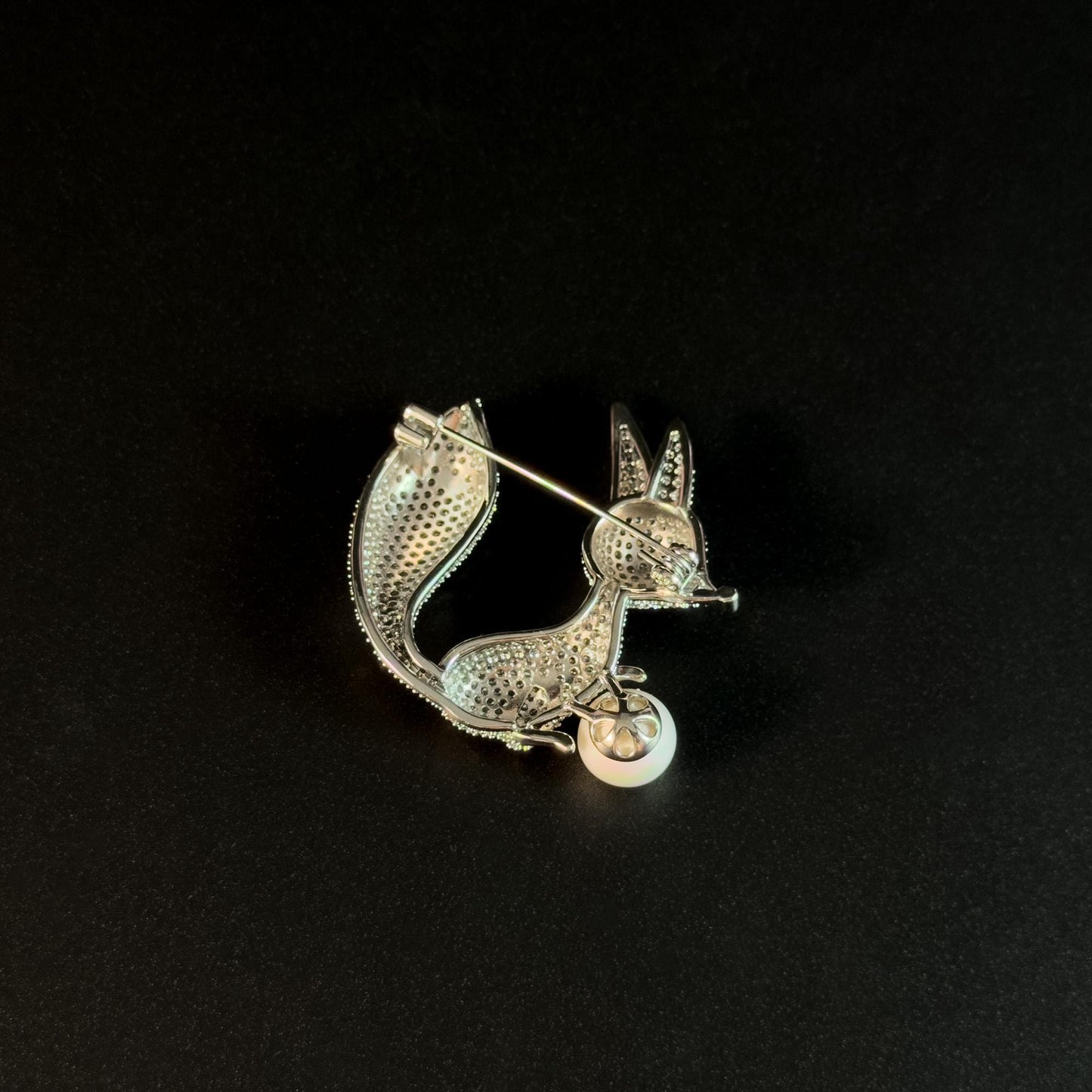 Pearl Fox Brooch