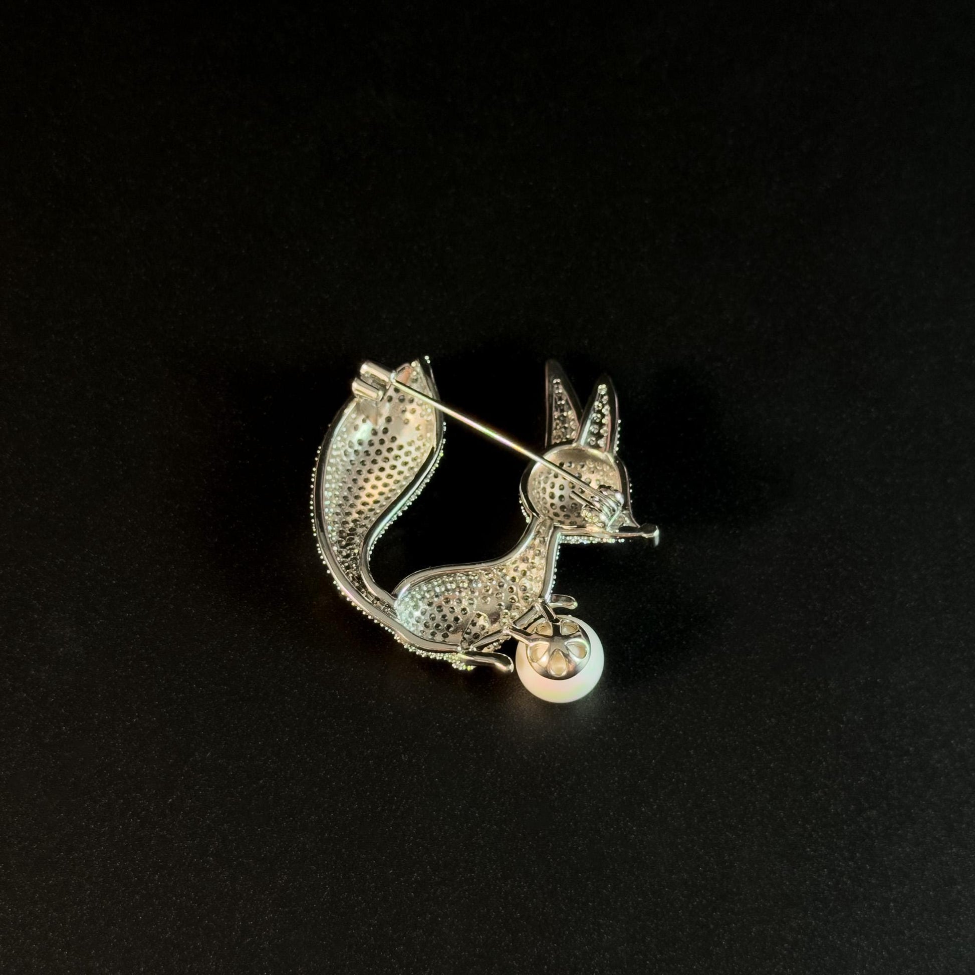 Pearl Fox Brooch
