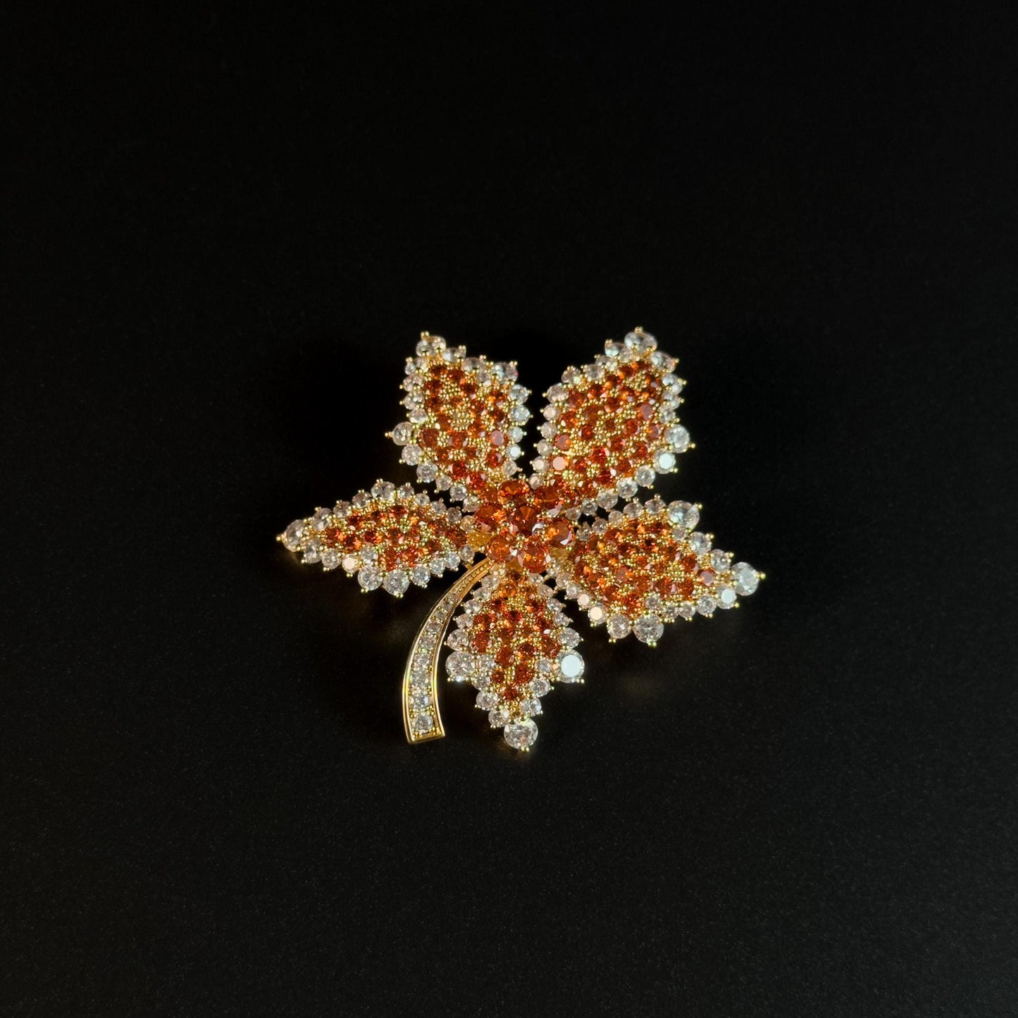 Orange Maple Leaf Brooch