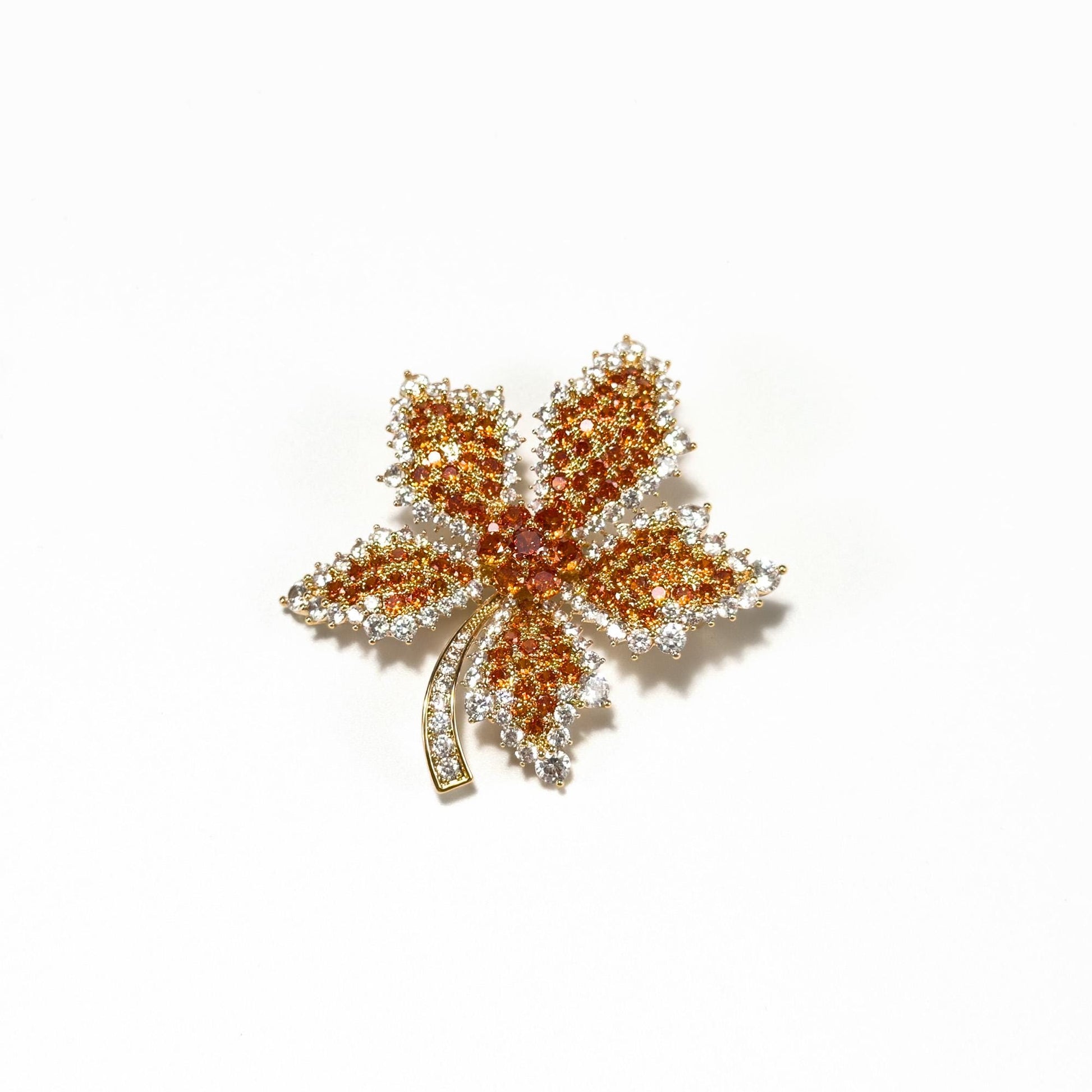 Orange Maple Leaf Brooch